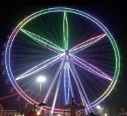 Night view of Ferris wheel